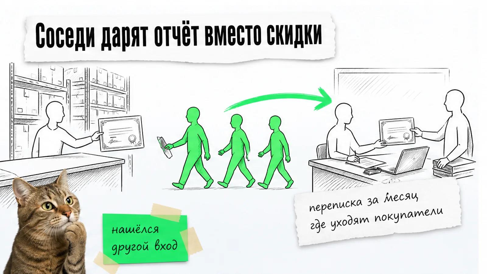 Владельцы переходят со склада к компании, которая разбирает переписки и вручает отчёт.