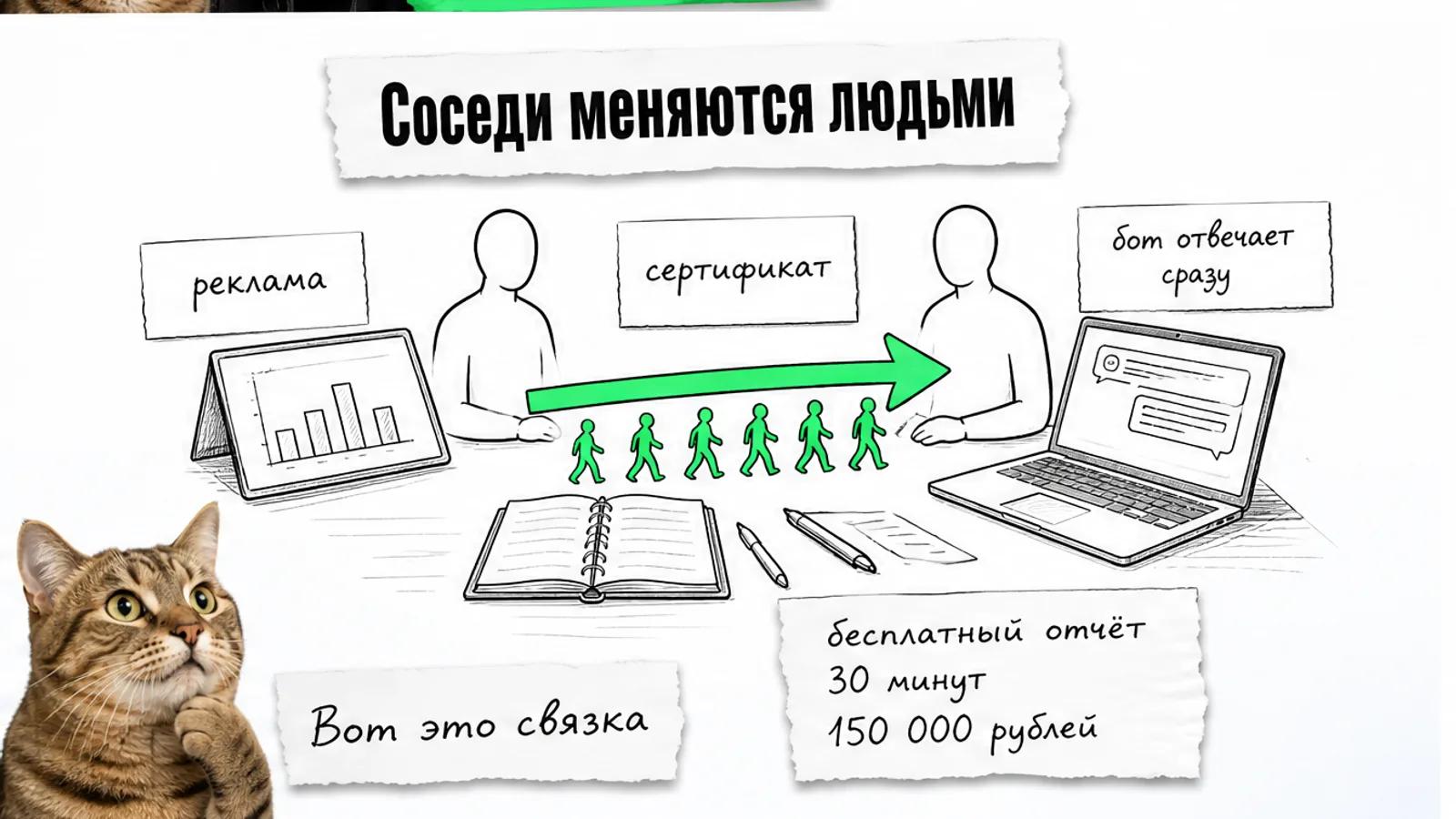 Рекламное агентство и компания ботов обмениваются клиентским потоком через сертификат.